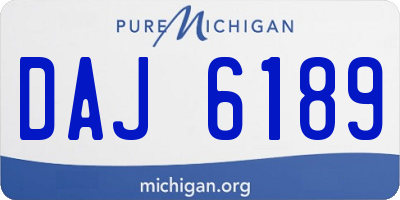 MI license plate DAJ6189