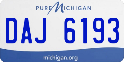 MI license plate DAJ6193