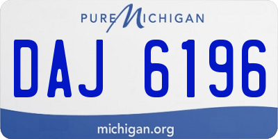 MI license plate DAJ6196