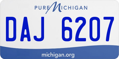 MI license plate DAJ6207