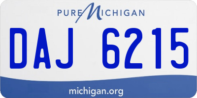 MI license plate DAJ6215