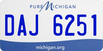 MI license plate DAJ6251