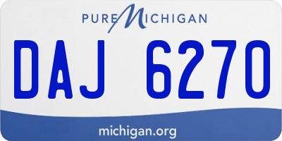 MI license plate DAJ6270