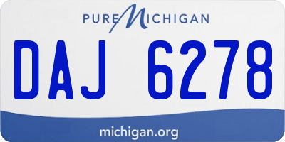 MI license plate DAJ6278