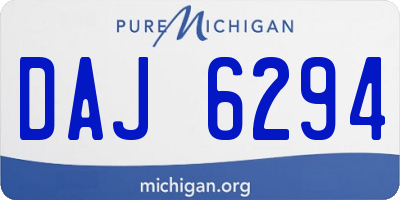MI license plate DAJ6294