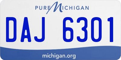 MI license plate DAJ6301