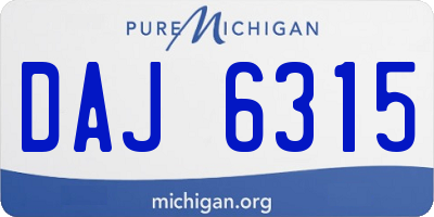 MI license plate DAJ6315