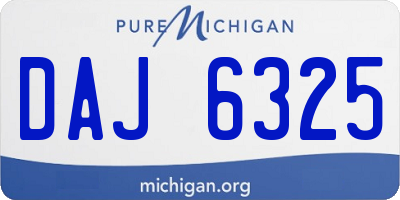MI license plate DAJ6325
