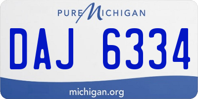 MI license plate DAJ6334