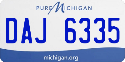 MI license plate DAJ6335