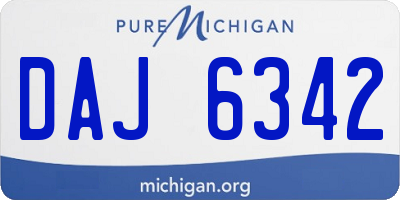 MI license plate DAJ6342