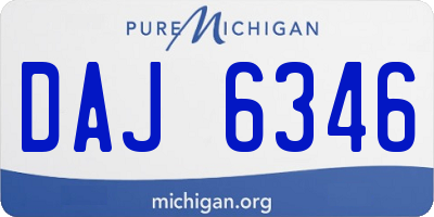 MI license plate DAJ6346