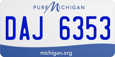 MI license plate DAJ6353