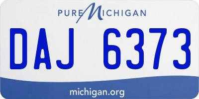 MI license plate DAJ6373