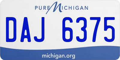 MI license plate DAJ6375