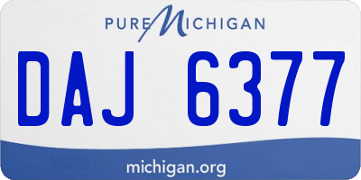 MI license plate DAJ6377