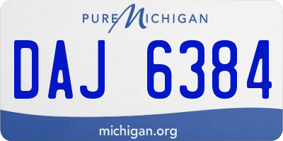 MI license plate DAJ6384