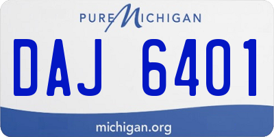 MI license plate DAJ6401