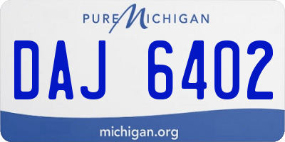 MI license plate DAJ6402