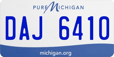 MI license plate DAJ6410