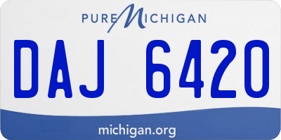 MI license plate DAJ6420