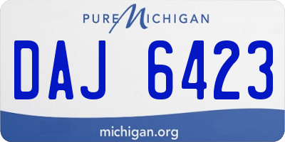 MI license plate DAJ6423