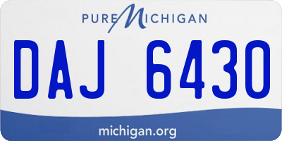 MI license plate DAJ6430