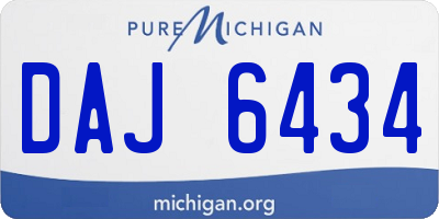 MI license plate DAJ6434