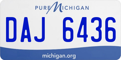 MI license plate DAJ6436