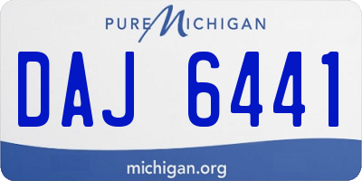 MI license plate DAJ6441