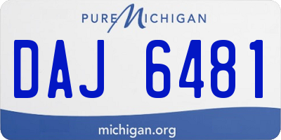 MI license plate DAJ6481