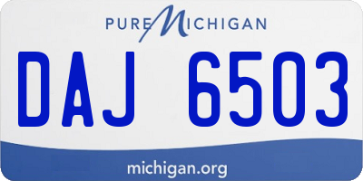 MI license plate DAJ6503
