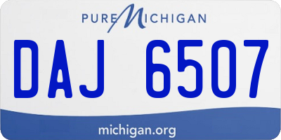 MI license plate DAJ6507