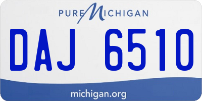 MI license plate DAJ6510