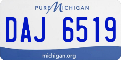 MI license plate DAJ6519