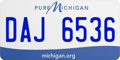 MI license plate DAJ6536