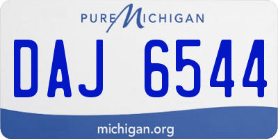 MI license plate DAJ6544