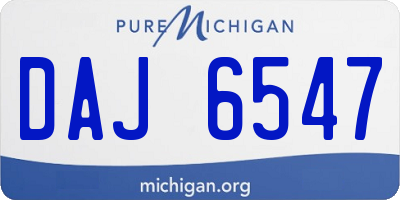 MI license plate DAJ6547