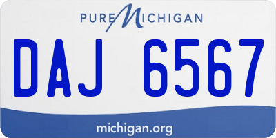 MI license plate DAJ6567