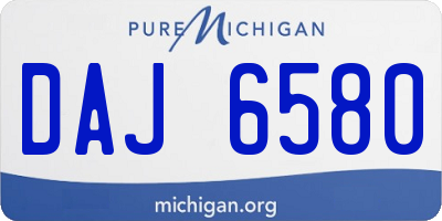 MI license plate DAJ6580