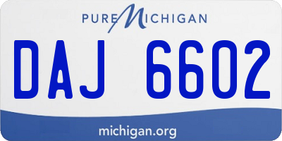 MI license plate DAJ6602