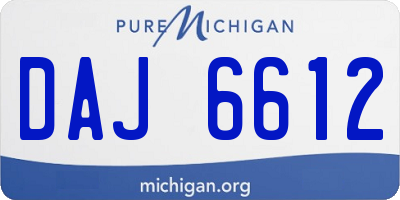 MI license plate DAJ6612