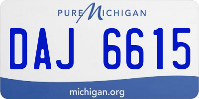 MI license plate DAJ6615