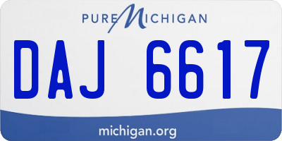 MI license plate DAJ6617
