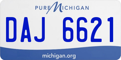 MI license plate DAJ6621