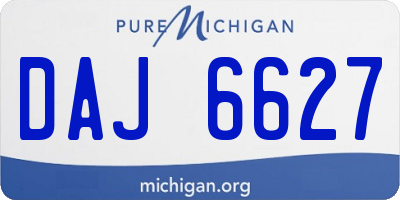 MI license plate DAJ6627