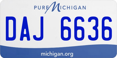 MI license plate DAJ6636