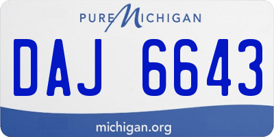 MI license plate DAJ6643