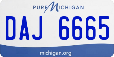 MI license plate DAJ6665