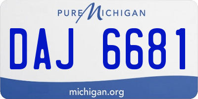 MI license plate DAJ6681